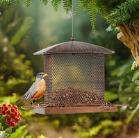 Mangeoire à oiseaux en tube métallique Oniya, mangeoire à graines d'arachide, mangeoire pour oiseaux sauvages, station d'alimentation pour oiseaux suspendue en extérieur, jardin, cour arrière