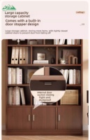 Wayon Modernes Weißes Minimalistisches Bücherregal-Set mit Schiebetürschrank und Offenen Regalen für Wohnzimmer-Aufbewahrung