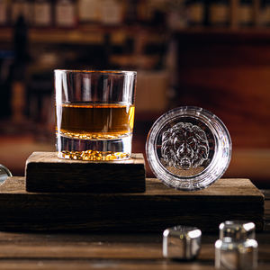 NOVARE Fábrica al por mayor Lion Whiskey Glass 310ml Custom Rocks Glass para Vodka Bourbon Whisky para uso doméstico Regalos - Product Image 1