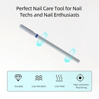 HYTOOS Embout de ponceuse à ongles professionnel en chrome lisse de 2 mm, embout diamanté russe pour cuticules, nettoyeur de peaux mortes, outil de préparation des ongles
