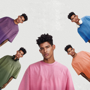 Venta al por mayor de ropa urbana de 250g de peso pesado, extragrande, personalizada, de color liso, con lavado ácido, 100% algodón, tejida y estampada con serigrafía. - Product Image 3