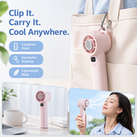 Ventilateur de poche rechargeable avec plaque de refroidissement semi-conductrice, contrôle de vitesse à 100 niveaux et crochet