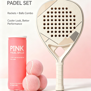 Set de Raqueta de Pádel Ligera de Carbono para Mujer con Overgrip y Caja de Regalo, Kit de Pádel para Principiantes con Absorción de Impactos, Diseño Elegante para Mujer - Product Image 3