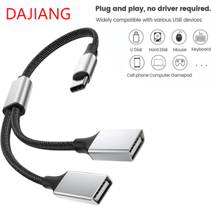 DAJIANG USB-C maschio a 2USB-A femmina Splitter adattatore cavo nucleo cavo tipo C <span class=keywords><strong>per</strong></span> fotocamera portatile auto-2.0 OTG adattatore - Product Image 4