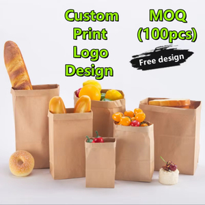 Sacs à fond plat laminés anti-graisse personnalisés pour la <span class=keywords><strong>livraison</strong></span> rapide de nourriture, pour les hamburgers, les frites, le poulet, les plats à emporter, les emballages de thé au lait - Product Image 4
