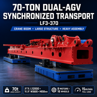 Nouveau chariot de transfert AGV en acier de 70 tonnes avec liaison double véhicule, robot de transport synchronisé pour la fabrication d'équipements lourds
