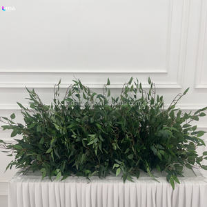 LEDA Long Custom <b>Silk</b> Artificial Green Leaves Natural Real Touch Floral Garland <b>Flower</b> Runner for Events Decor - Product Image 2