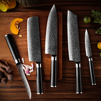 Vente en gros d'ensemble de couteaux de cuisine professionnels en acier damas à haute teneur en carbone AUS 10 Chef Kiritsuke désossage outils de cuisine