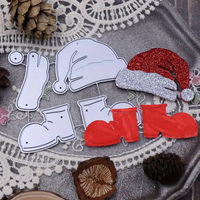 Chapeau de père noël et bottes matrices de découpe en métal métal acier au carbone bricolage Scrapbooking Album Photo décoration artisanat Cutter