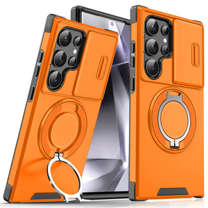Funda Protectora para Teléfono con Anillo Magnético y Soporte, Resistente a Impactos, con Cubierta Deslizante para Cámara, para <span class=keywords><strong>Samsung</strong></span> S26 Ultra, S25 Ultra, A55 - Product Image 1