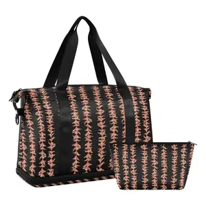 2 pièces personnalisé Puakenikeni fleur Design étanche extensible pliable Weekender Hawaii sac de voyage pour les femmes