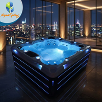 Jacuzzi extérieur personnalisable OEM/ODM pour 7 personnes avec contrôle Balboa, 60 jets, spa à remous en acrylique pour villa