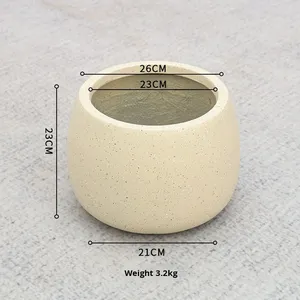 Maceta Grande <span class=keywords><strong>de</strong></span> Cemento y Magnesio Estilo Nórdico <span class=keywords><strong>para</strong></span> Patio, Balcón, Uso en Exteriores, Maceta <span class=keywords><strong>de</strong></span> Pie <span class=keywords><strong>para</strong></span> Plantas Verdes, Diseño Simple - Product Image 6