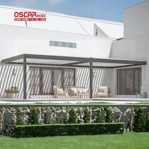 Techo de lamas de aluminio retráctil automático con <span class=keywords><strong>lona</strong></span> y cortina para jardín, <span class=keywords><strong>patio</strong></span>, terraza, pérgola exterior - Product Image 1