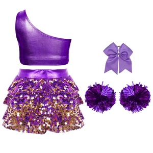 4-16 Enfants Sublimation Stage Filles Cheerleading Uniformes Stage Dance Wear Costume Performance Wear Training Dancewear - Product Image 3