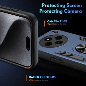 Étui de téléphone antichoc hybride PC TPU avec support de support d'anneau magnétique pour Xiaomi Redmi <span class=keywords><strong>A4</strong></span> 14C 14T Note 14 Pro Plus - Product Image 3