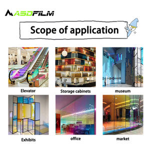 商業ビル ピンク レインボー カラフル ウィンドウフィルム 自己粘着装飾ステッカー オフィス ショッピングモール ガラスティント - Product Image 4