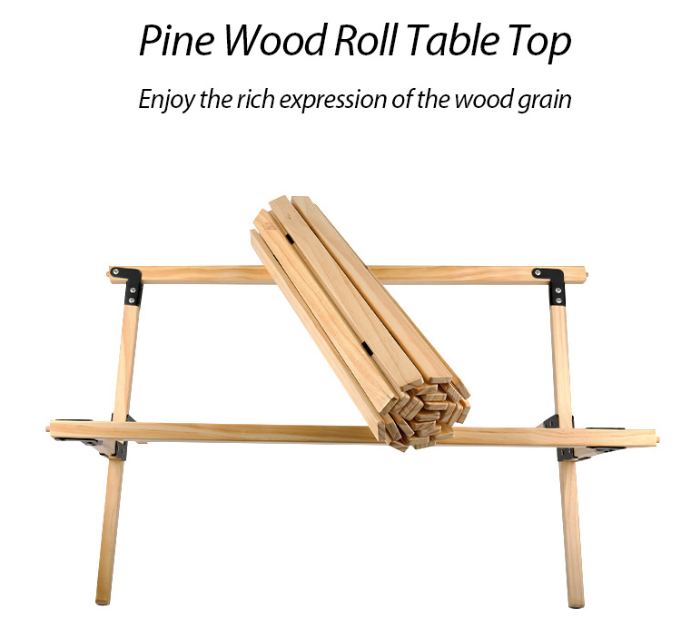 Tabla que acampa superior plegable portátil de madera de rollo de la BARBACOA de lujo al aire libre de la comida campestre de KingGear