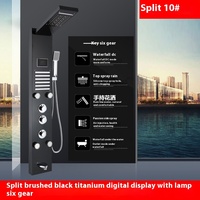 Panneau de douche de luxe noir avec écran de température, colonne de douche LED, mitigeur de baignoire avec douchette à main