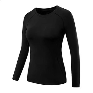 Low MOQ Latest <b>Design</b> Premium Women's <b>Compression</b> <b>Shirts</b> with <b>Custom</b> Logo High Quality Spandex/Polyester Quick Dry Eco-Friendly - Product Image 5
