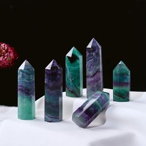 Più recente vendita Fluorite a singolo punto esagonale <span class=keywords><strong>torre</strong></span> prisma arcobaleno colorato pietra <span class=keywords><strong>di</strong></span> varie dimensioni tecnica lucidata - Product Image 5