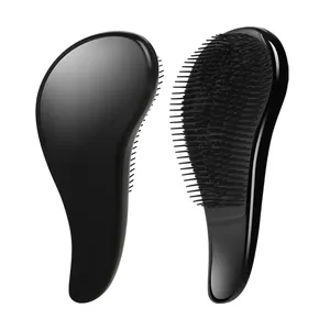 Electroplate High and Low Ring Tooth Hair Combs, Curved Handle Detangling Brush with Custom Logo, Barbershop Hairdressing Tools