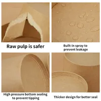 Bol en papier jetable biodégradable de qualité alimentaire, respectueux de l'environnement, pour salade, pain, collation, biscuits, utilisation à emporter, couleurs personnalisées recyclables