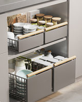 Étagère de rangement de cuisine pliable à double niveau en acier inoxydable, type sol, pour vaisselle et bols, luxe multifonction