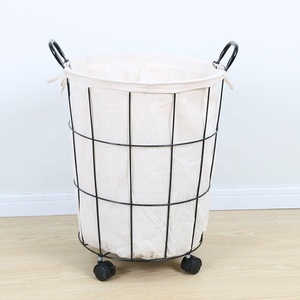 Xách tay di chuyển bông chuỗi Túi sắt trắng dây giỏ với bánh xe giặt cản trở - Product Image 1