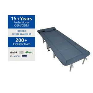 Cama dobrável multifuncional, cama de ferro portátil para uso ao ar livre e acampamento, caseiro e almoço, cama simples, cadeira de ferro