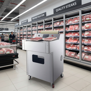 Machine d'emballage automatique de film étirable pour l'emballage de plateaux de volailles et de bœuf frais dans les boucheries, facile à utiliser et à faible coût - Product Image 1