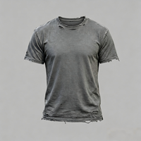 T-shirt gris délavé effet vieilli, impression DTG Kornit Crâne du Désert Cactus, style streetwear vintage délavé soleil