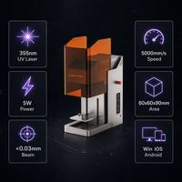 Máquina de Marcado Láser UV de 5W 355nm, Grabador Láser UV para Vidrio, Cristal, Plástico y Marcado Fino