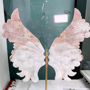 Vente en gros d'artisanat en cristal naturel de haute qualité et de grande taille, ailes de papillon sculptées dans le cristal - Product Image 1