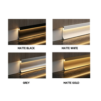 Plinthe LED encastrée en aluminium, canal lumineux orienté vers le bas, éclairage de sol, étanche, moderne