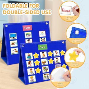 Tablero de Horarios Visual, Rectangular Grande, de Plástico, Vista Diaria, Patrón Horizontal, para Niños con Autismo, Gestión del Tiempo, Regreso a Clases, Moderno - Product Image 2