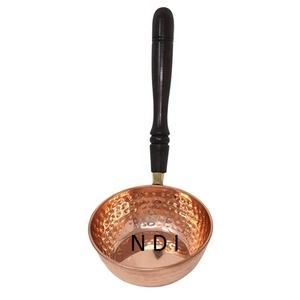 Poêle à frire au design martelé pour la cuisine Poignées en laiton Poêle à frire en cuivre de forme ronde Poêle à frire à usage hôtelier et domestique - Product Image 6