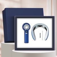 Set de Regalo Personalizado con Logotipo y Color a Medida, Abanico de Papel Impreso con UV Hecho a Mano + Dispositivo de Masaje para el Cuello