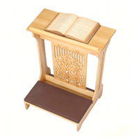 Table de prière en bois avec banc à genoux, design traditionnel, durable et confortable