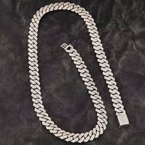 Cadena Cubana Miami Gruesa y Audaz de Oro de 10K y 14K con Diamantes Cultivados en Laboratorio, Estilo Hip Hop de Lujo para Collar Certificado - Product Image 1