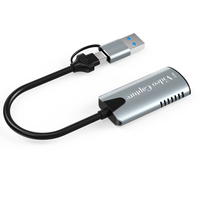 Carte de capture vidéo HDMI-compatible vers USB 3.0 Type-C, double interface, enregistreur de jeux vidéo pour PS5, Switch, caméra en direct