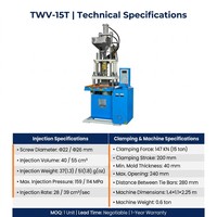 Machine de moulage par injection verticale intelligente Huaguan PLC TW-150 compatible PET, haute pression, précision, usage en laboratoire, petite taille