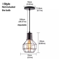 Cage d'art en fer vintage industriel moderne plafonnier suspendu E27 LED porte-ampoule Led lampes suspendues