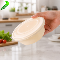 Bols en plastique PP jetables de 12 oz, 15 oz, 17 oz avec couvercle, compatibles micro-ondes, sans BPA, logo personnalisé pour restaurants, hôtels et plats à emporter