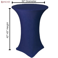 Couvre-table en Spandex extensible avec Logo personnalisé, couverture de Table, pour exposition commerciaux, promotion, rond, 190Gsm