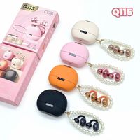 Écouteurs intra-auriculaires Q115 sans fil BT6.0, qualité sonore stéréo, design sac à main pour femme, sans réduction de bruit, type-C, pour jeux et musique