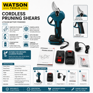 ชุดกรรไกรตัดแต่งกิ่งไฟฟ้าไร้สาย แบตเตอรี่ลิเธียม พร้อมที่ชาร์จ - Product Image 2