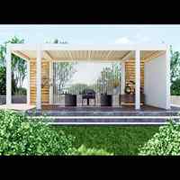 Persienne coulissante motorisée rétractable pour toit bioclimatique extérieur en acier Gazebos Pergola Pavilion-Cadre enduit de poudre