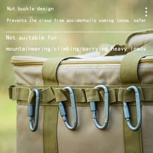 คาราไบเนอร์อเนกประสงค์รูปตัว D ทำจากอลูมิเนียมอัลลอยด์ สำหรับใช้งานกลางแจ้ง พร้อมสายรัดล็อคแบบรวดเร็ว ใช้เป็นพวงกุญแจหรือที่แขวนขวดได้ - Product Image 2