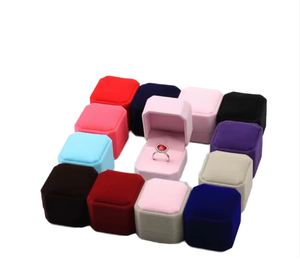 Wholesale Custom logo Velvet <b>Ring</b> Bracelet Jewelry <b>Box</b> Hot Sale Blue Luxury Necklace Storage Packaging Jewelry <b>Box</b> - Product Image 1